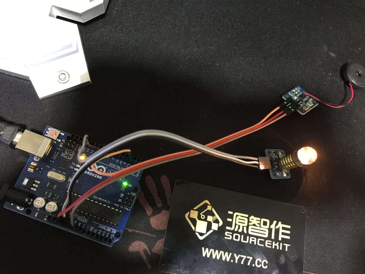 敲击震动传感器 代替轻触按键开关灯 白炽灯 ARDUINO 控制